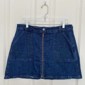 Madewell zip up denim skirt